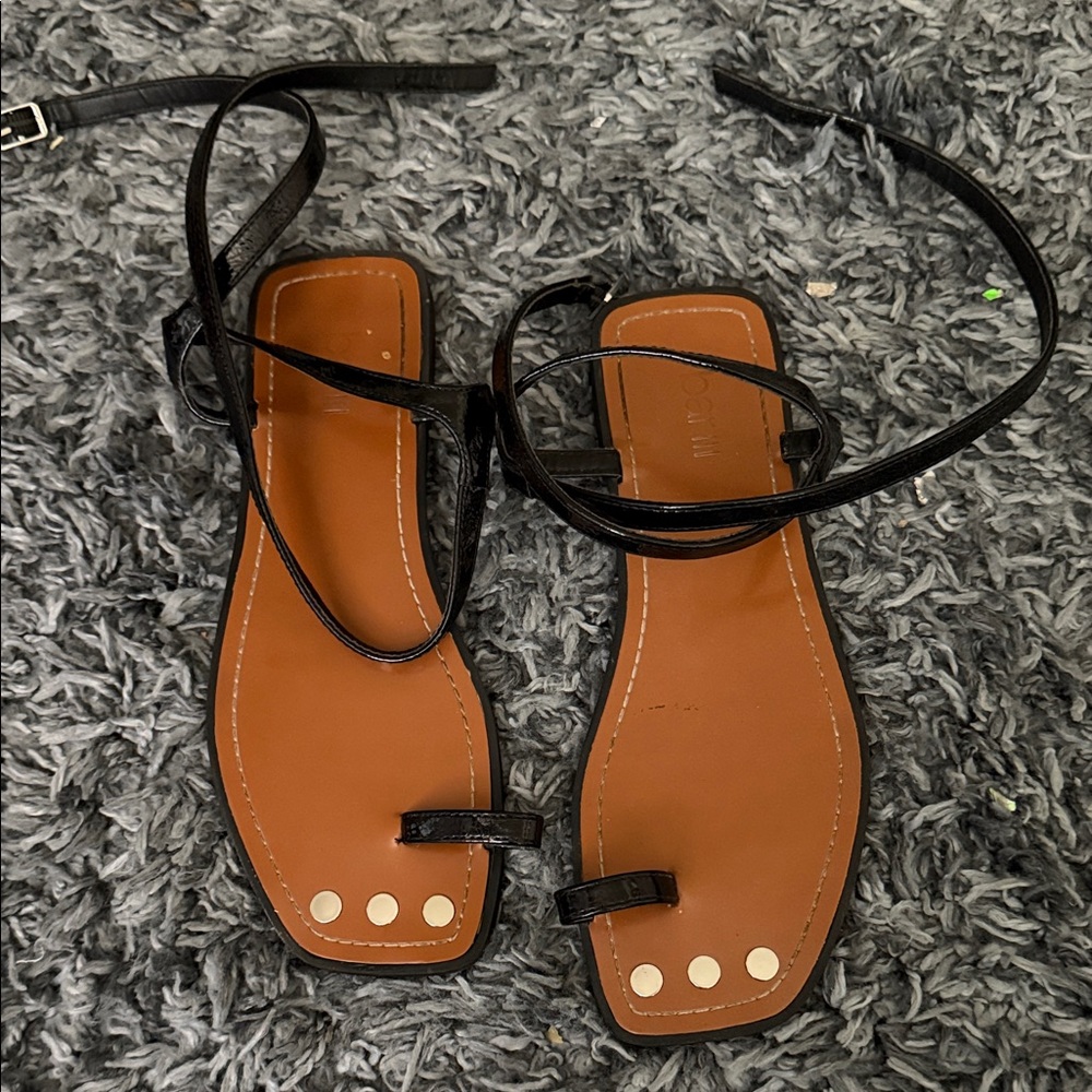 Bar III Black Strappy Sandals